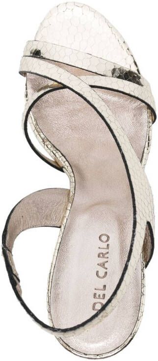 Del Carlo Cannes 75mm open-toe sandals Gold