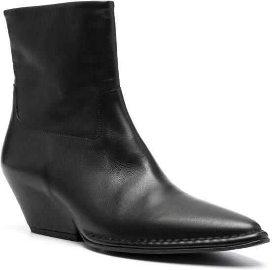 Del Carlo cuban-heel pointed ankle boots Black