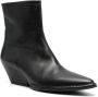 Del Carlo cuban-heel pointed ankle boots Black - Thumbnail 2