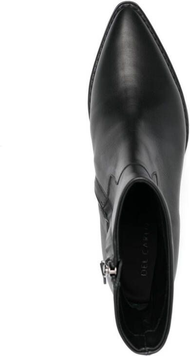 Del Carlo cuban-heel pointed ankle boots Black