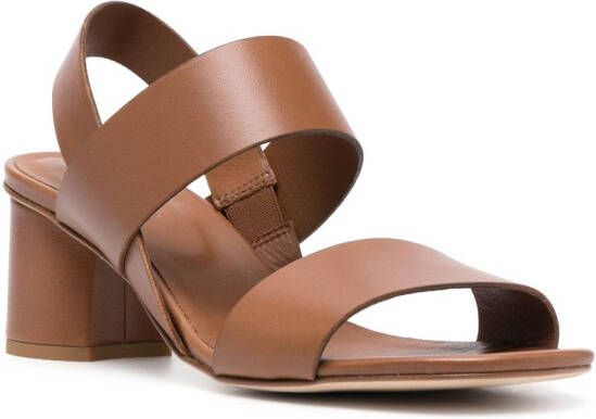 Del Carlo 60mm double-strap leather sandals Brown