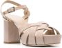 Del Carlo Madrid 80mm leather sandals Pink - Thumbnail 2