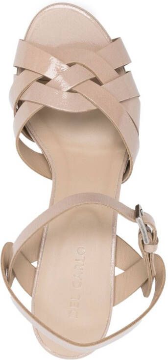 Del Carlo Madrid 80mm leather sandals Pink