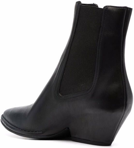 Del Carlo mid-heel leather boots Black