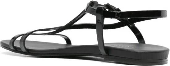 Del Carlo Neil patent leather sandals Black