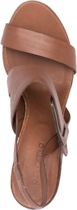 Del Carlo open-toe leather sandals Brown