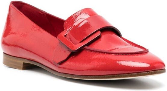 Del Carlo patent-finish calf-leather loafers Red