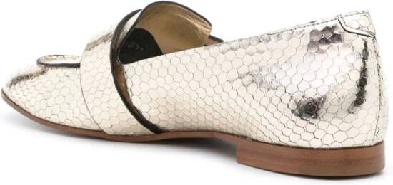 Del Carlo snakeskin-effect leather loafers Gold