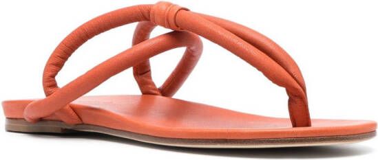 Del Carlo thong-strap leather slides Orange