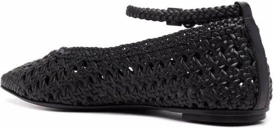 Del Carlo woven leather ballerina shoe Black