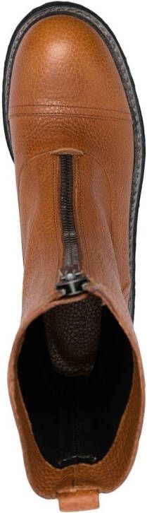Del Carlo zipped ankle leather boots Brown
