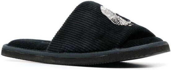 Desmond & Dempsey Sansindo tiger-print slippers Black