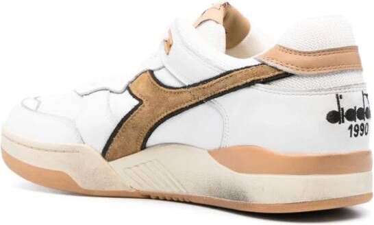 Diadora B560 Used panelled leather sneakers White