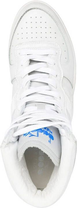 Diadora high-top panelled leather sneakers White