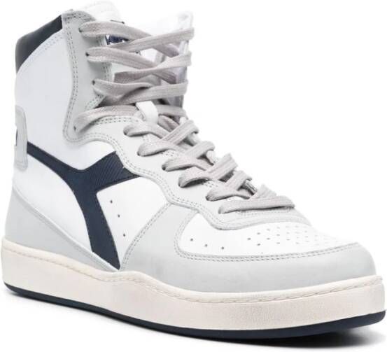 Diadora Mi Basket Used leather sneakers White
