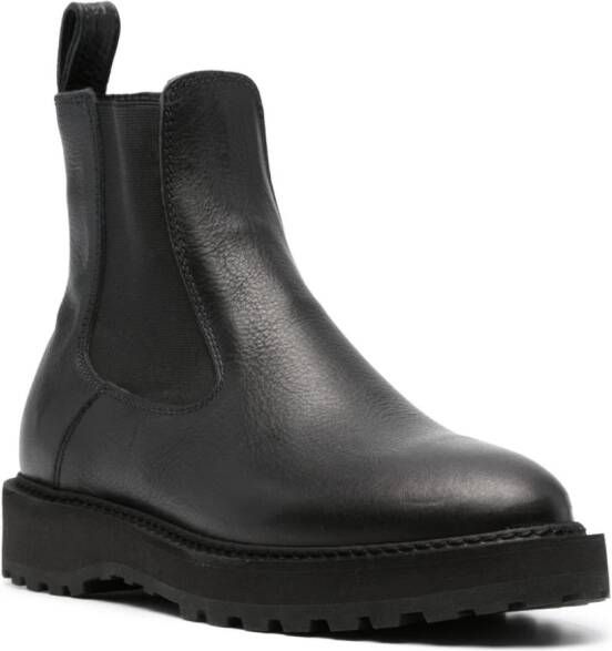 Diemme almond-toe leather boots Black
