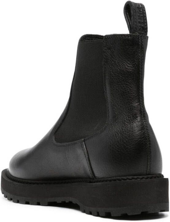 Diemme almond-toe leather boots Black