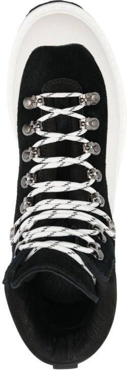 Diemme contrasting-panel lace-up boots Black