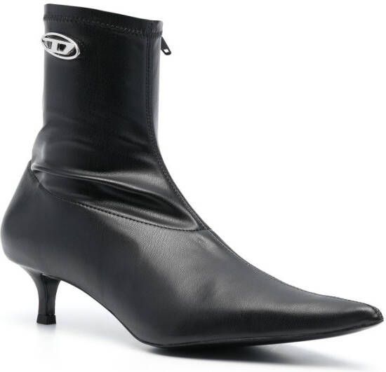 Diesel D-Kittie 50mm leather ankle boots Black