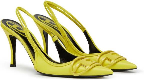 Diesel D-Venus 80mm leather slingback pumps Yellow