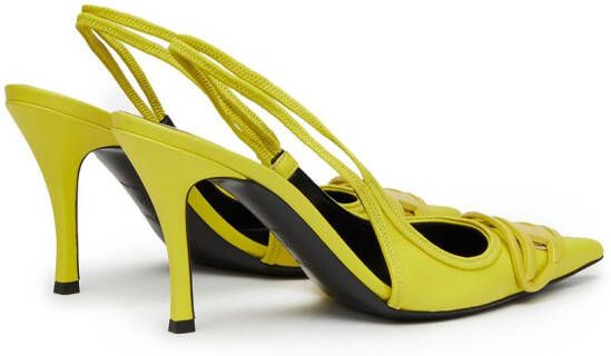 Diesel D-Venus 80mm leather slingback pumps Yellow