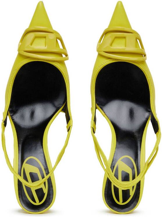 Diesel D-Venus 80mm leather slingback pumps Yellow