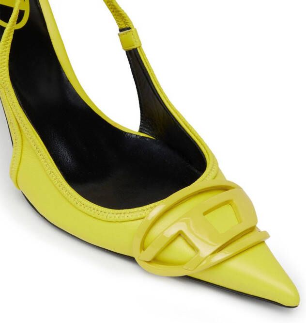 Diesel D-Venus 80mm leather slingback pumps Yellow