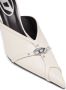 Diesel D-Electra 85mm leather mules White - Thumbnail 4