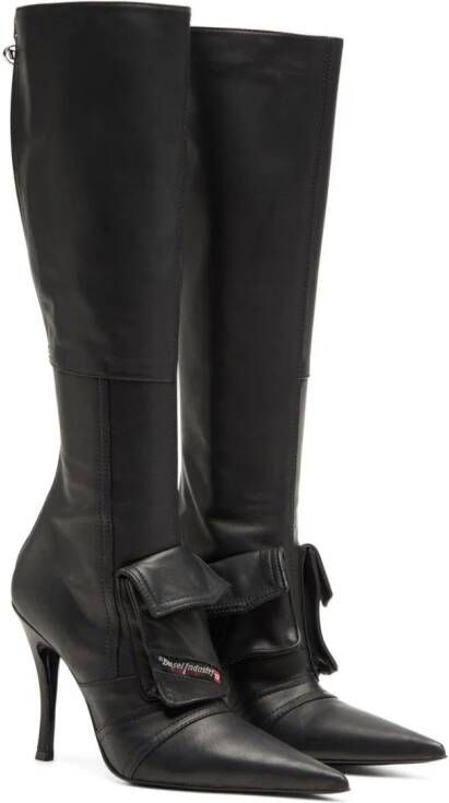 Diesel D-Venus Pocket leather knee-high boots Brown