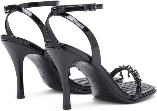 Diesel D-Vina 90mm patent-leather sandals Black
