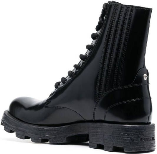 Diesel D-Hammer lace-up leather boots Black