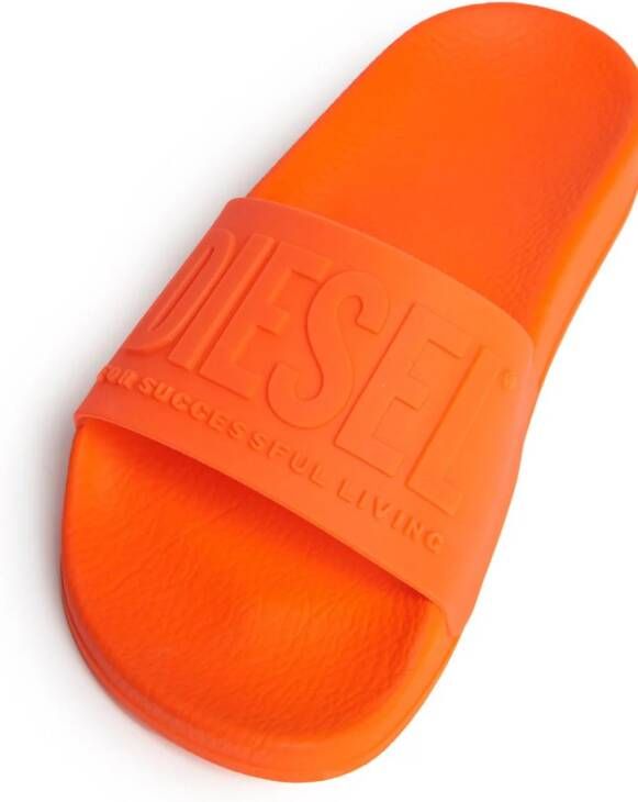 Diesel Kids embossed-logo slides Orange