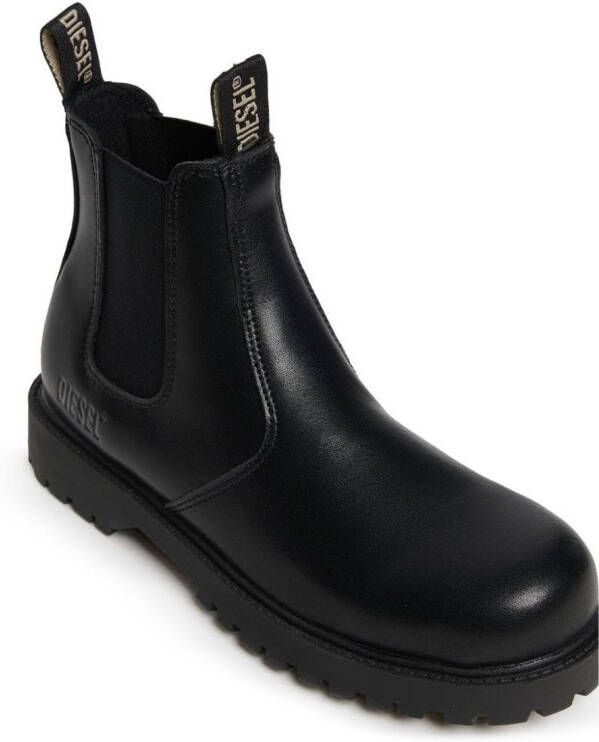 Diesel Kids leather Chelsea boots Black