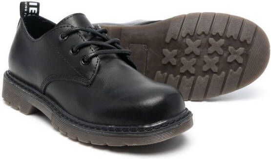 Diesel Kids leather lace-up shoes Black