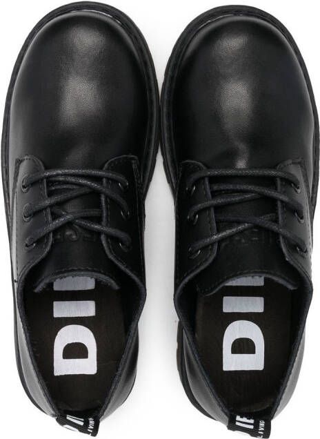 Diesel Kids leather lace-up shoes Black