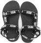 Diesel Kids logo-print flat sandals Black - Thumbnail 3