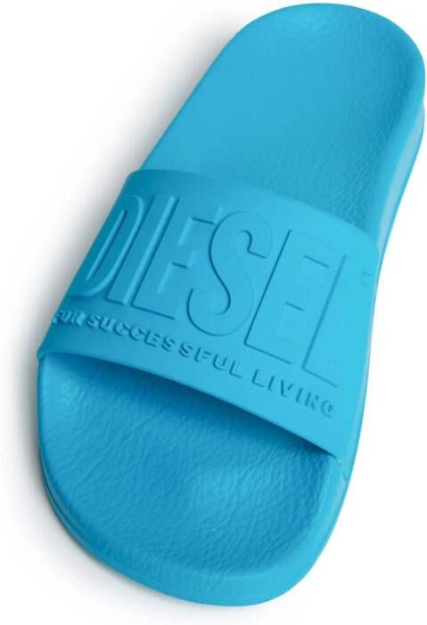 Diesel Kids Sa-Mayemi logo-embossed slides Blue