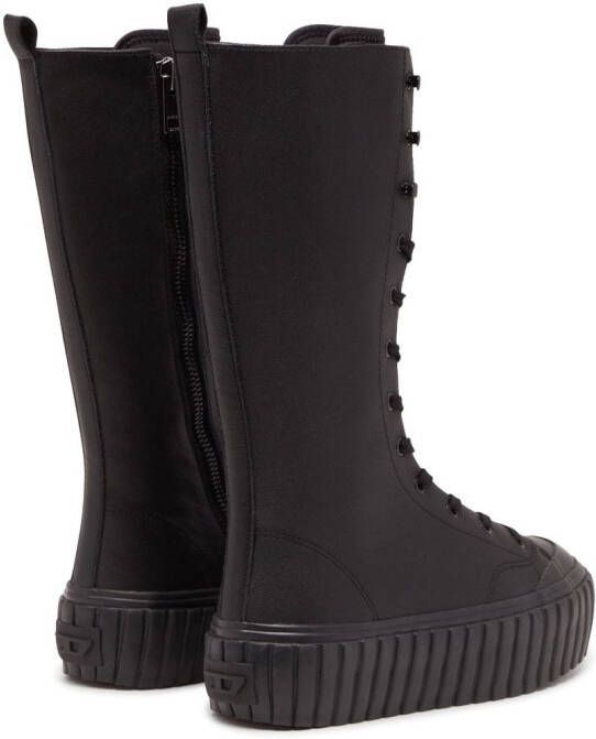Diesel S-Hanami W lace-up leather boots Black