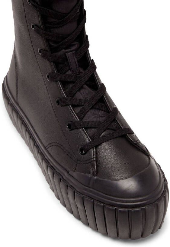 Diesel S-Hanami W lace-up leather boots Black