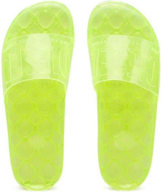 Diesel Sa-Karaibi Gl X logo-embossed slides Green