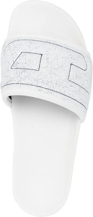 Diesel Mayemi logo-embroidered slides White