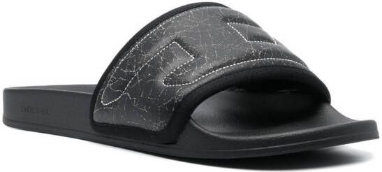 Diesel Mayemi logo-embroidered slides Black