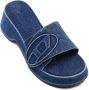 Diesel Sa-Oval D Pf W denim sandals Blue - Thumbnail 5