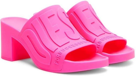 Diesel Sa-Pamela H logo-embossed sandals Pink