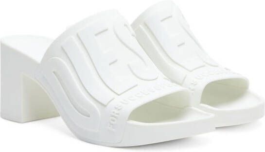 Diesel Sa-Pamela H logo-embossed sandals White