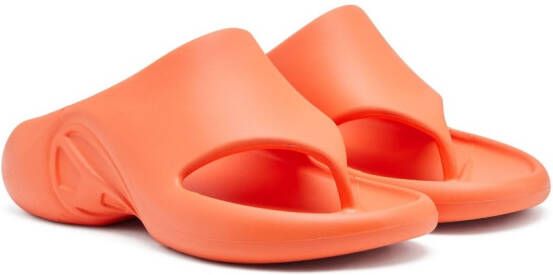 Diesel Sa-Maui X logo-embossed flip-flops Orange