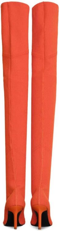 Dion Lee 88.9mm heel thigh-high boots Orange