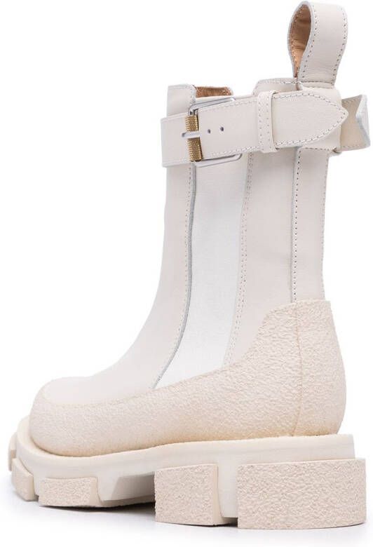Dion Lee Gao buckled ankle boots White