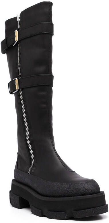 Dion Lee Gao buckled mid-calf boots Black
