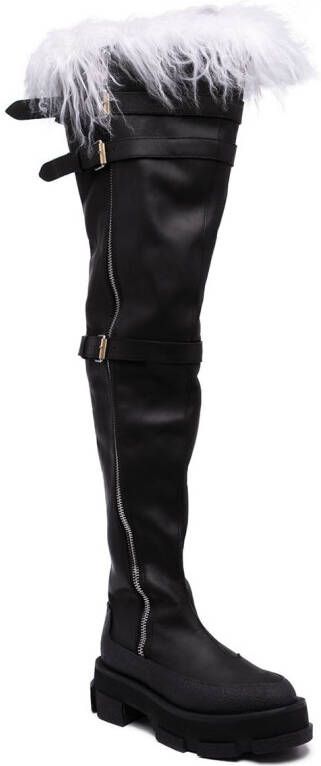 Dion Lee Gao thigh-high boots Black